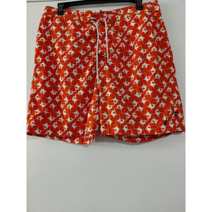 Mens Nautica Orange Swim Trunks Summer Board Shorts Size 38